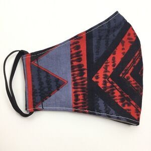 2/$15 -‎ Batik Mask, Blue & Red African Wax Face Mask, Filti Filter